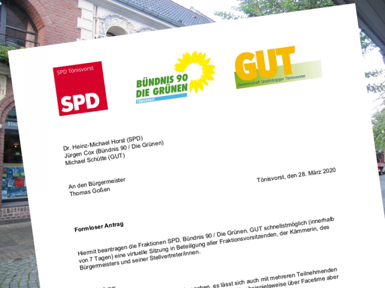 SPD, Grüne, GUT fordern virtuelle Sitzung
