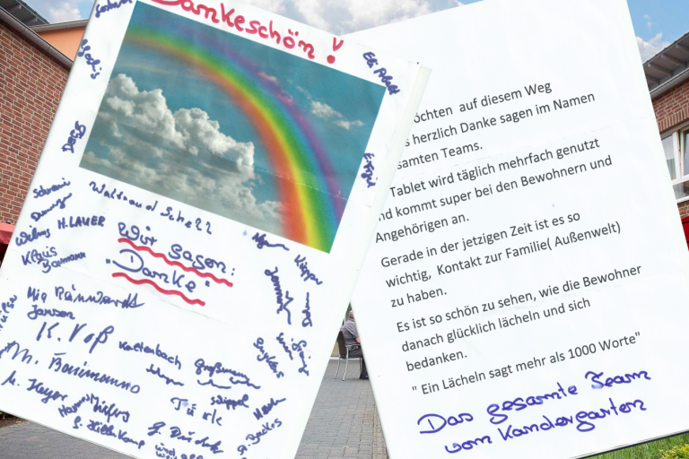 Bewohner*innen des Kandergarten sagen Danke